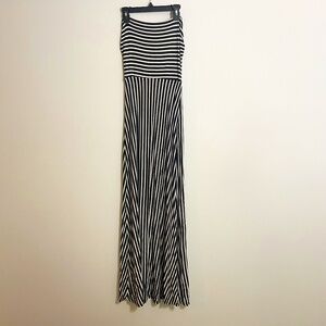Monteau Strapless Black and white stripe Maxi Dress Size Small